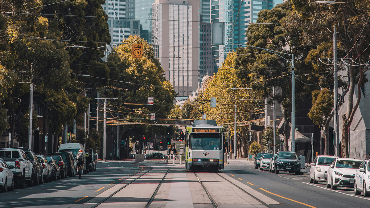 Straßenansicht aus Melbourne in Victoria, Australien